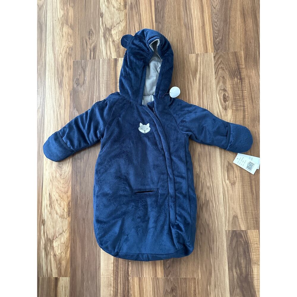 Carters 0/6 mo Winter Warm Soft One-Piece Snowsuit Swaddle Sack w/ Fox